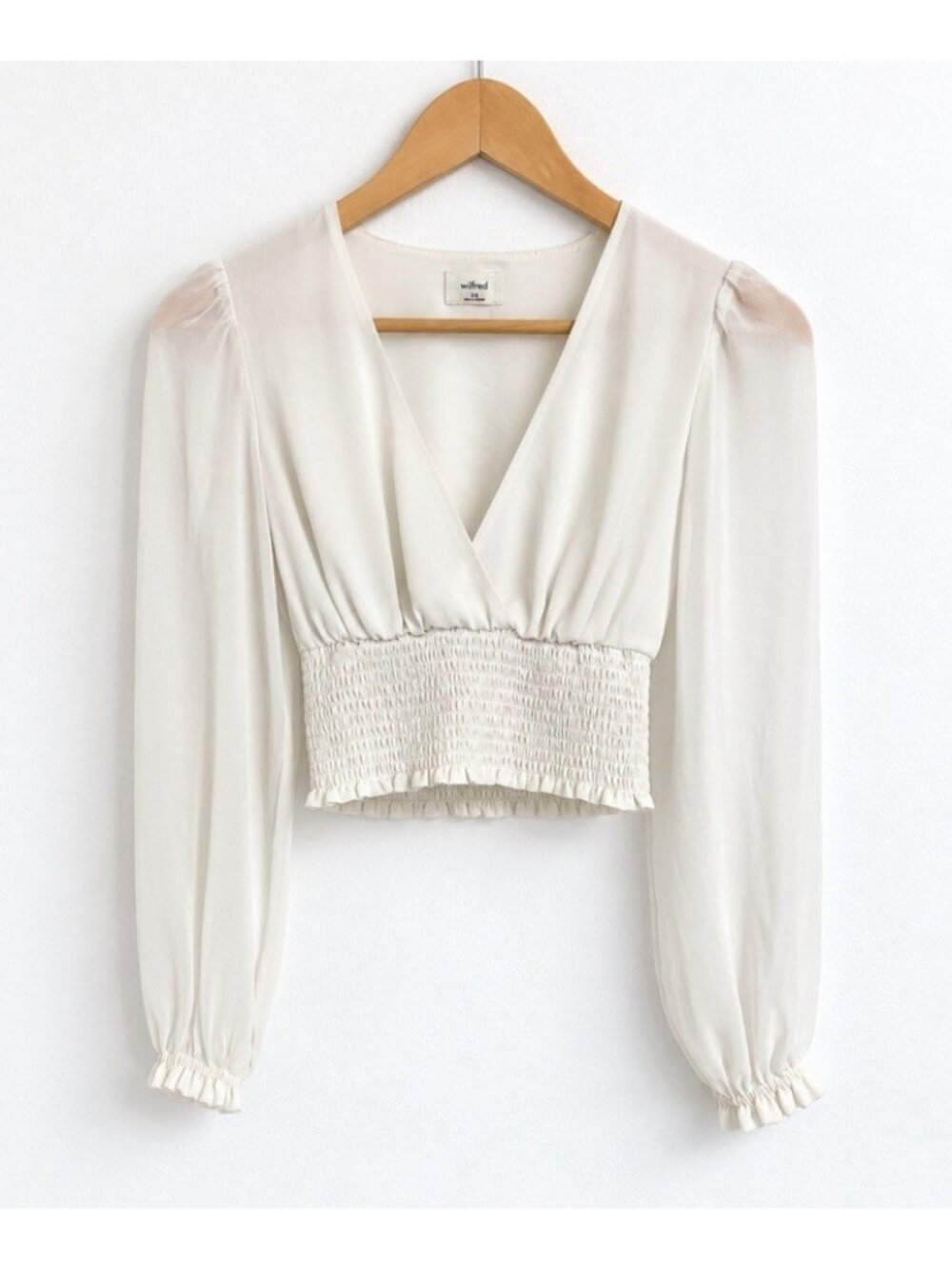 Aritzia Wilfred Wistful Blouse Romantic Coquette Light Birch 2XS